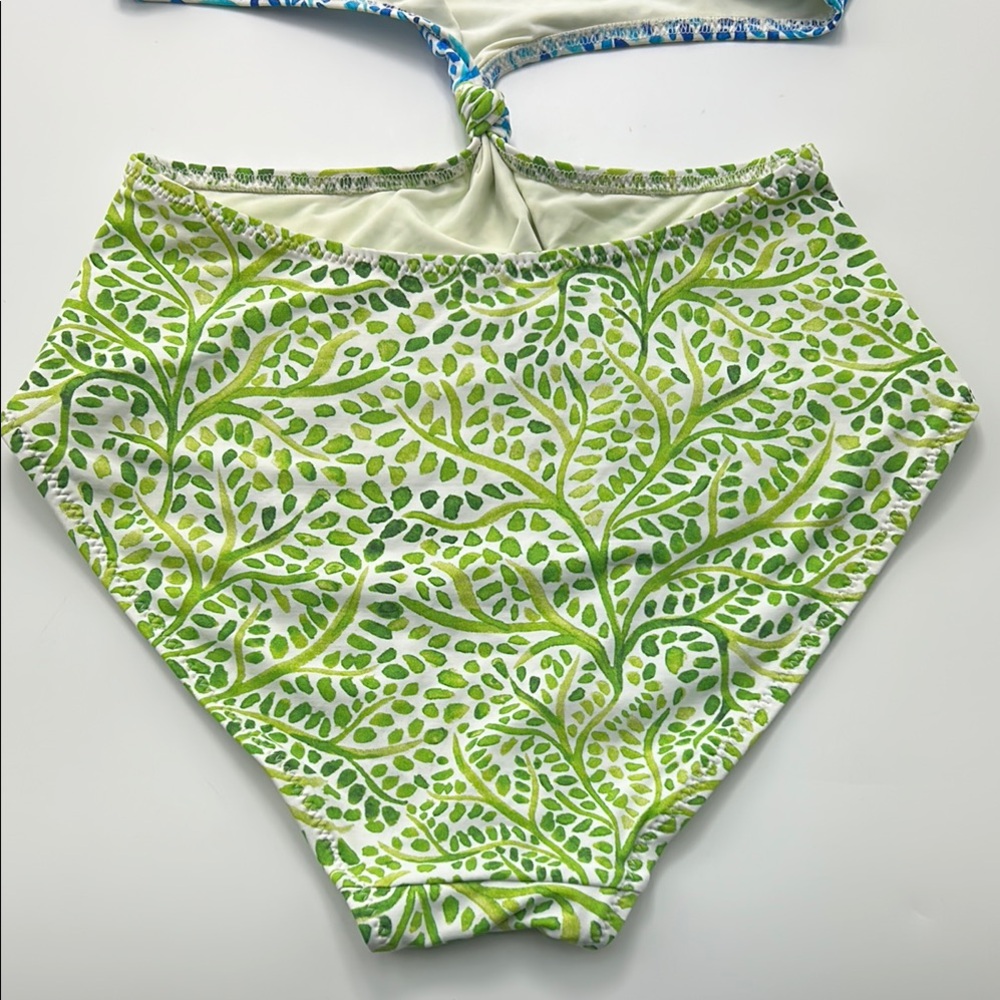 Solid & Striped The Bailey Swimsuit One Piece Knot Blue Green Floral Small - Picture 13 of 15